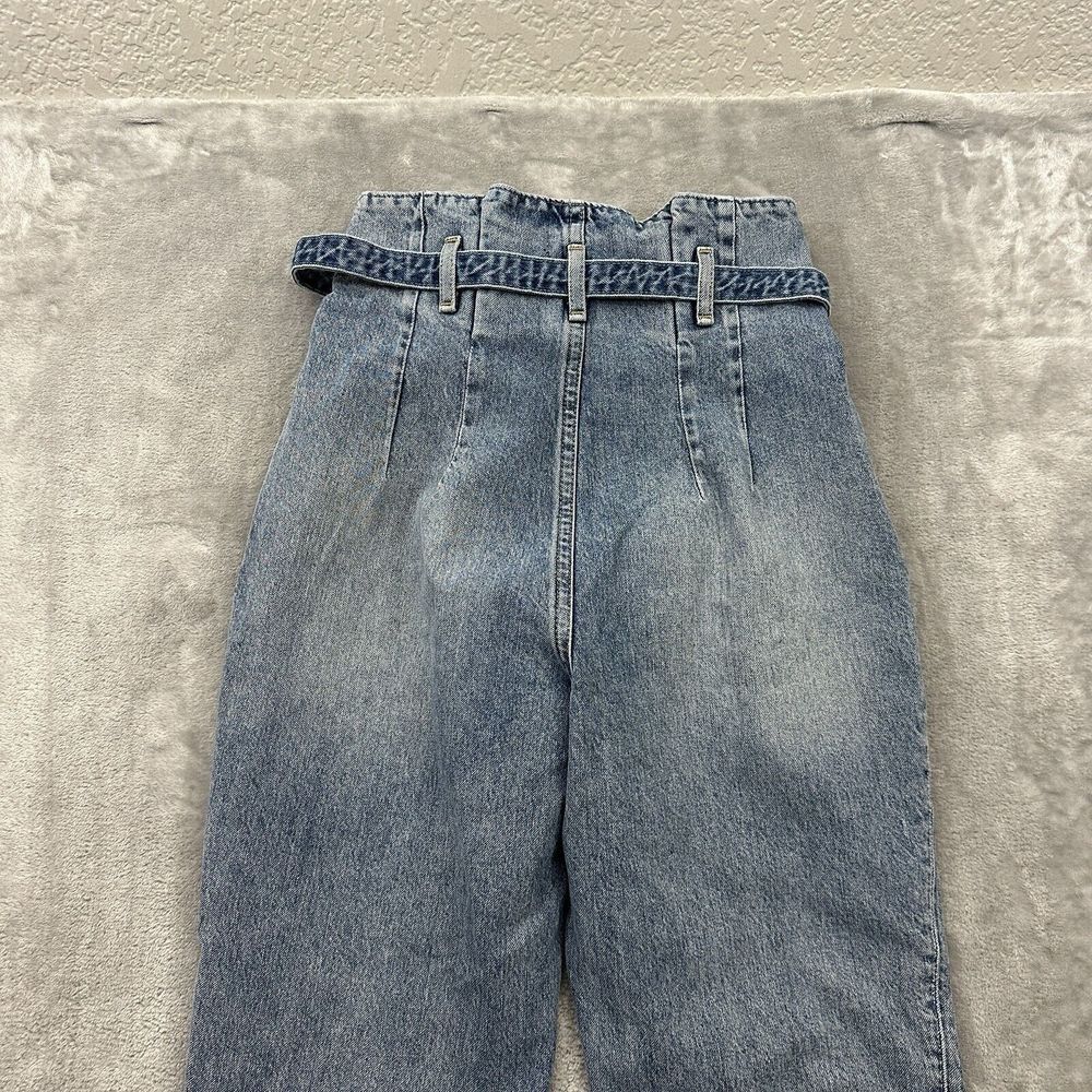Abercrombie & Fitch Jeans Women 25 Blue Ultra High Rise Paper Bag Raw‎ Hem Mom - Picture 5 of 10